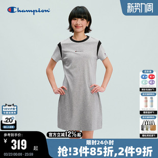 Champion连衣裙女2026春季新款柔系美式风宽松直筒型中长款潮针织