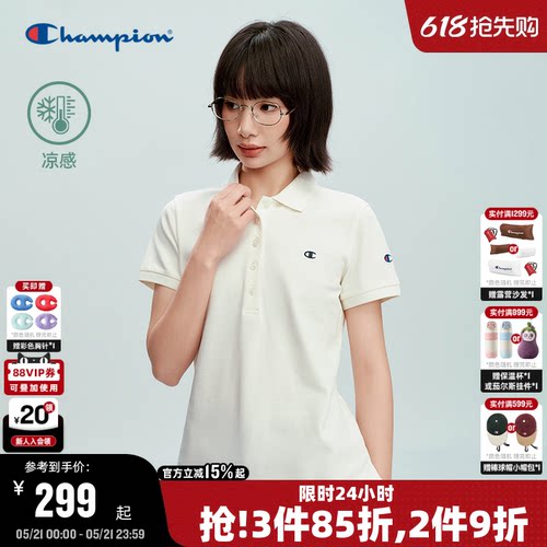championPOLO衫女简约百搭T恤