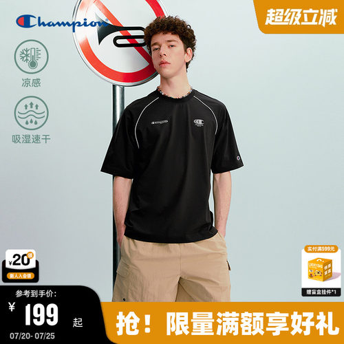 Champion插肩袖短袖T恤情侣款