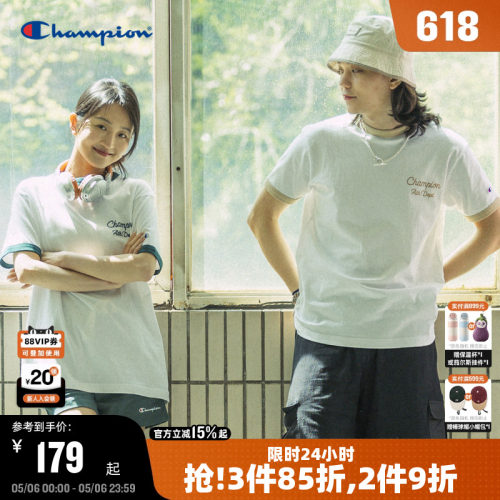 Champion冠军撞色拼接短袖T恤