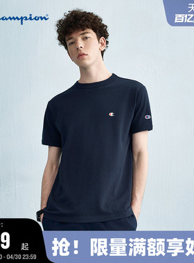 Champion冠军短袖t恤男夏季新款经典情侣款小C刺绣纯棉上衣潮