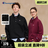 Champion冠军情侣加绒卫衣男2025冬季 立领潮牌红色半扣上衣女 新款