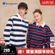 复古红条纹翻领POLO衫 新款 学院女 T恤男2026春季 Champion冠军长袖