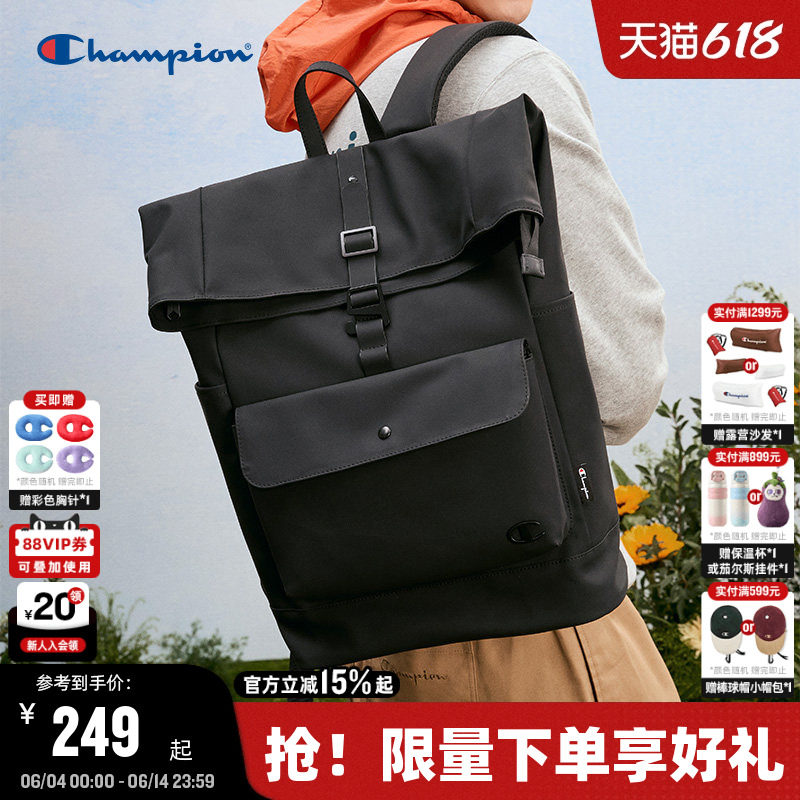 Champion冠军双肩包夏季男休闲通勤电脑包女校园书包休闲商务背包