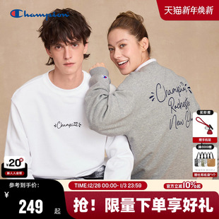 宽松圆领打底女潮牌校园冬 落肩袖 Champion冠军卫衣男2025秋季 新款