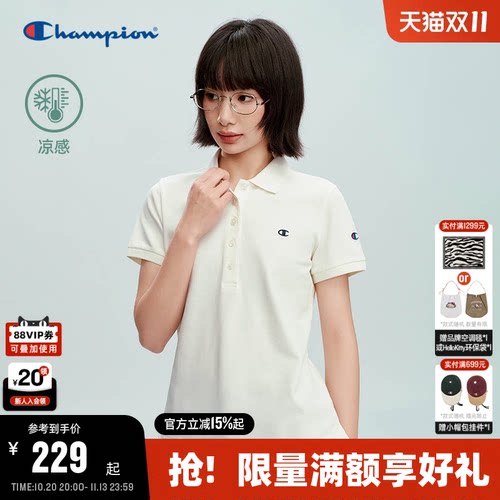 championPOLO衫女简约百搭T恤