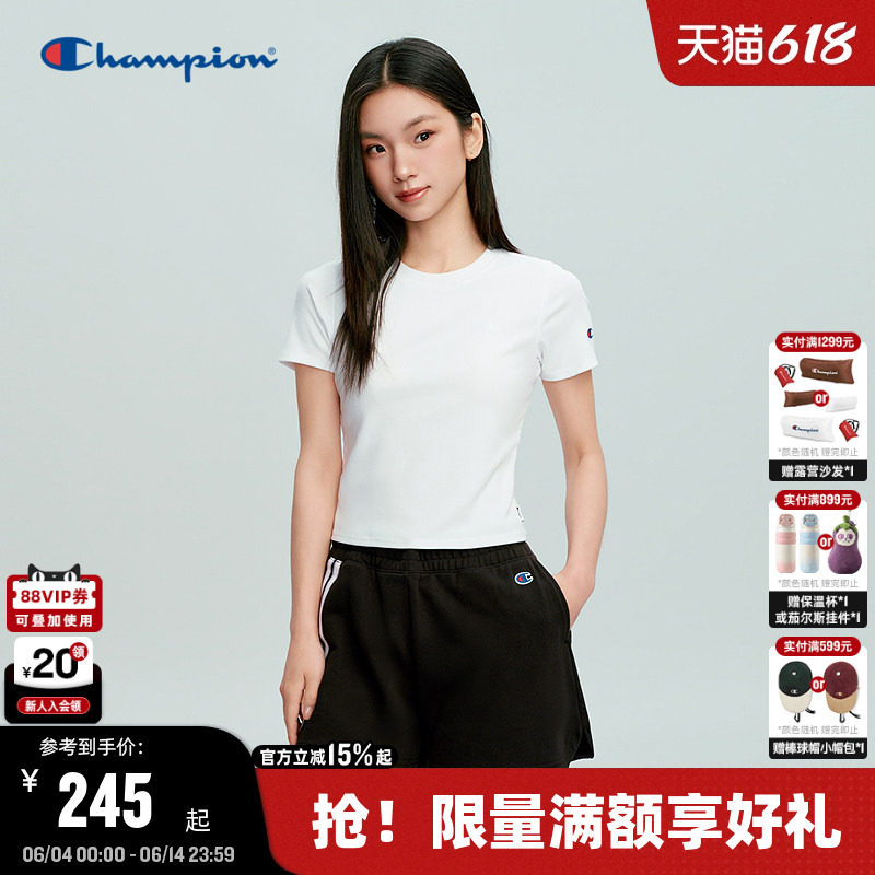 Champion冠军短袖女T恤百搭舒适