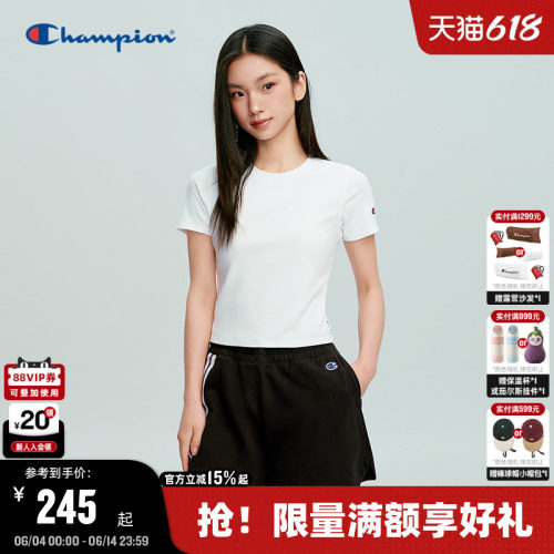Champion冠军短袖女T恤百搭舒适