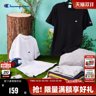 纯棉情侣潮牌宽松休闲短袖 美式 女 新款 Champion冠军t恤男2025夏季