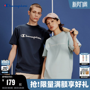 休闲潮牌 官方宽松纯棉上衣女美式 Champion冠军短袖 t恤男夏季