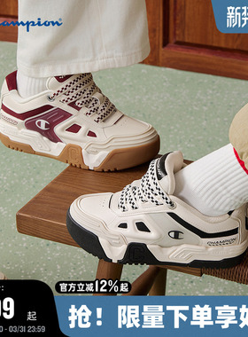 Champion冠军板鞋2026春季新款女厚底红色面包鞋男时尚潮流休闲鞋