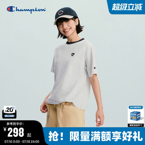 Champion纯棉短袖T恤女款宽松