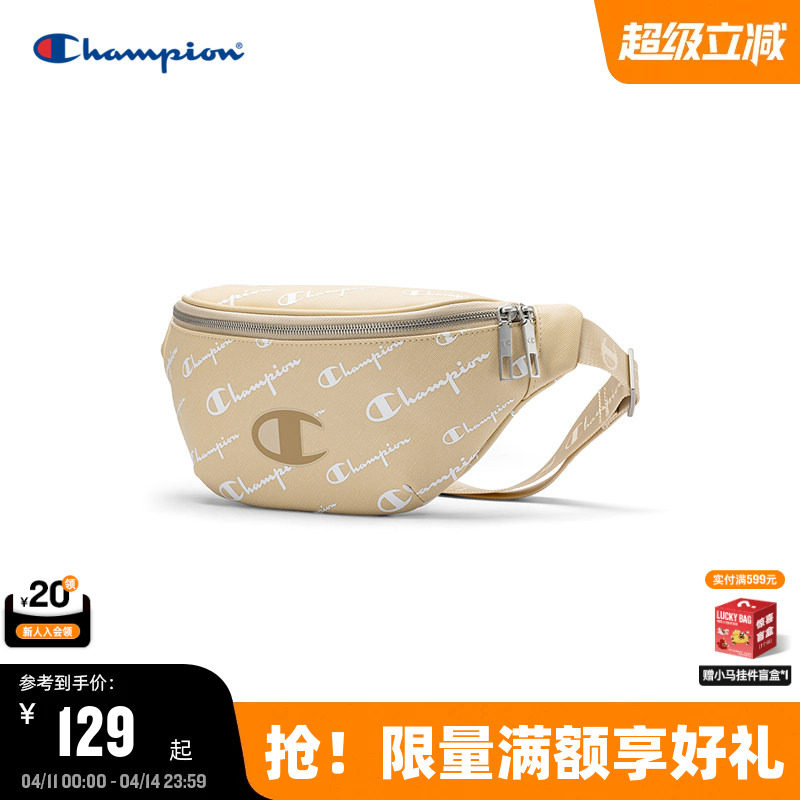 Champion冠军腰包满印老花女斜挎包情侣款休闲胸包男复古时尚通勤