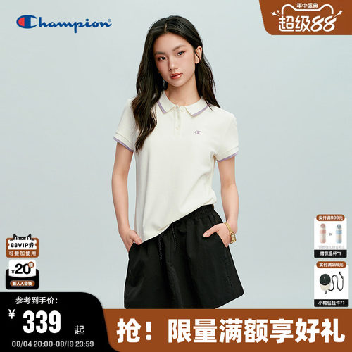 Champion休闲短袖POLO衫女款