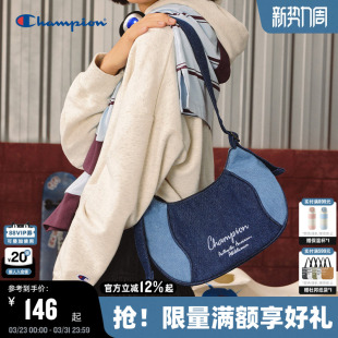 Champion冠军腋下包25秋冬新款 单肩包复古牛仔包挎包 女泡芙包法式