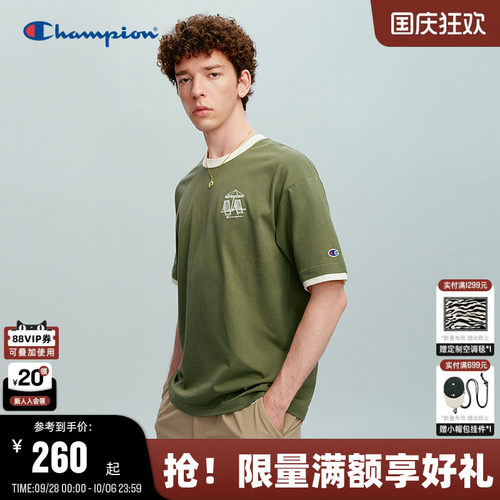 Champion休闲纯棉短袖T恤