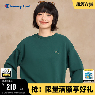 纯色简约logo打底上衣时尚 潮 新款 Champion冠军圆领卫衣女2026春季