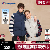 潮背心女立领潮 新款 防泼水 Champion冠军量感羽绒马甲男2025秋季