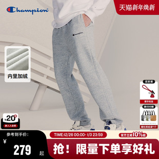 男刺绣束脚运动长裤 新款 秋休闲直筒 2025冬季 Champion冠军加绒卫裤