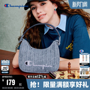 Champion冠军腋下包26春季女字母刺绣时尚休闲牛角包通勤单肩包