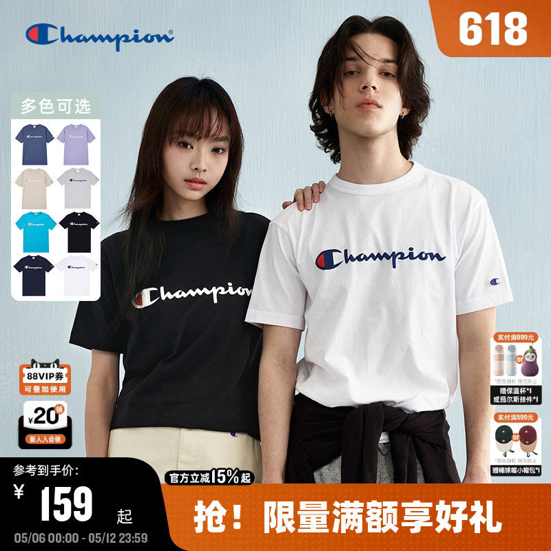 Champion冠军短袖T恤男2026夏季新款休闲宽松上衣女圆领美式潮牌