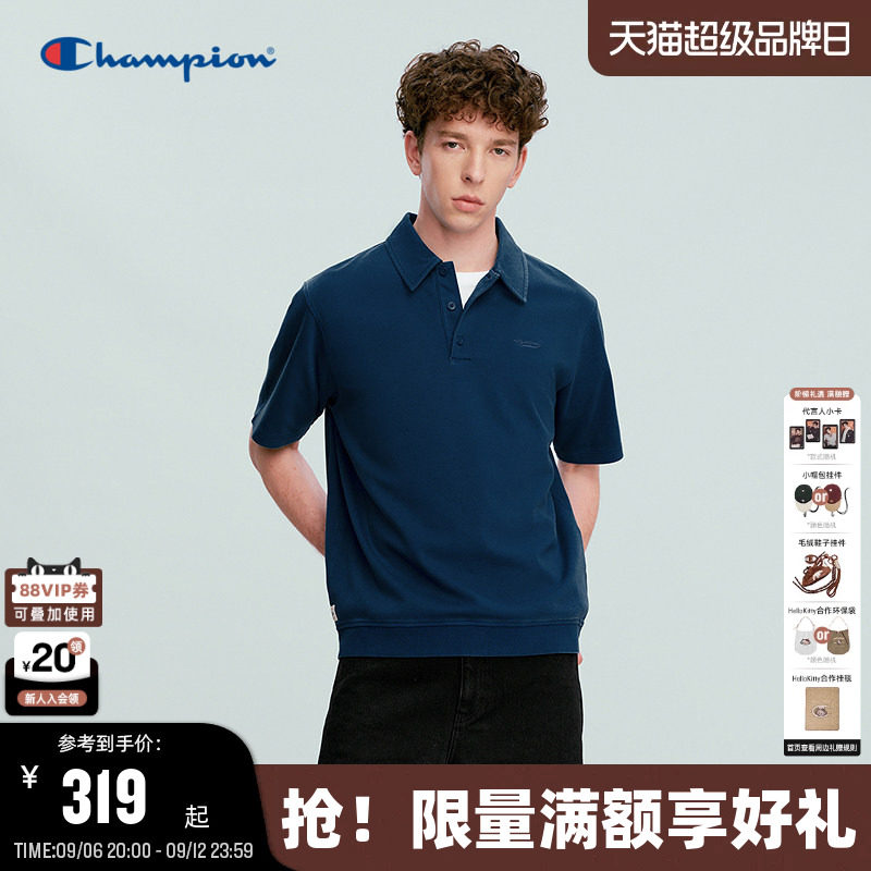 Champion冠军polo衫翻领短袖图片
