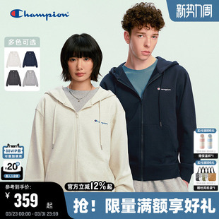 上衣宽松休闲潮牌 学院风开衫 Champion冠军连帽卫衣男2026春季 新款