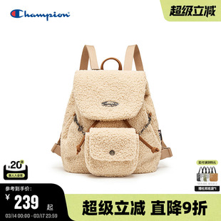 Champion冠军小型双肩包春季墩墩包女校园背包毛绒书包男旅行包