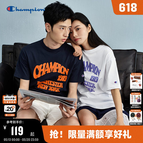 Champion冠军纯棉印花短袖t恤