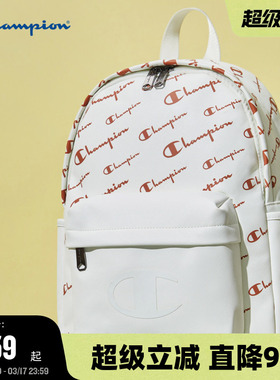 Champion冠军双肩包春季女大容量情侣老花时尚通勤背包男校园书包