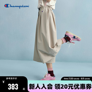女春秋新款 7分裤 Champion冠军休闲阔腿裤 工装 长裤 a字宽松裙裤