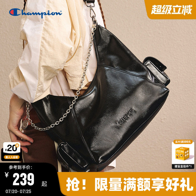 Champion冠军单肩包26夏季新款女机车包男链条斜挎包大容量背包