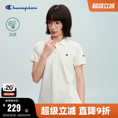 championPOLO衫女简约百搭T恤