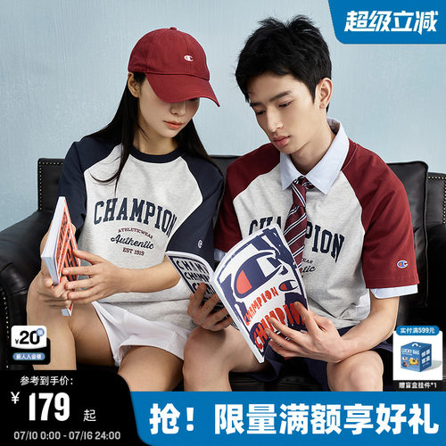 Champion冠军短袖插肩袖情侣款