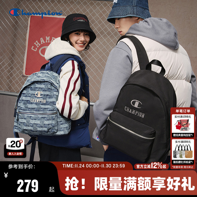 Champion冠军双肩包2025秋冬新款男女情侣潮流休闲户外校园通勤包