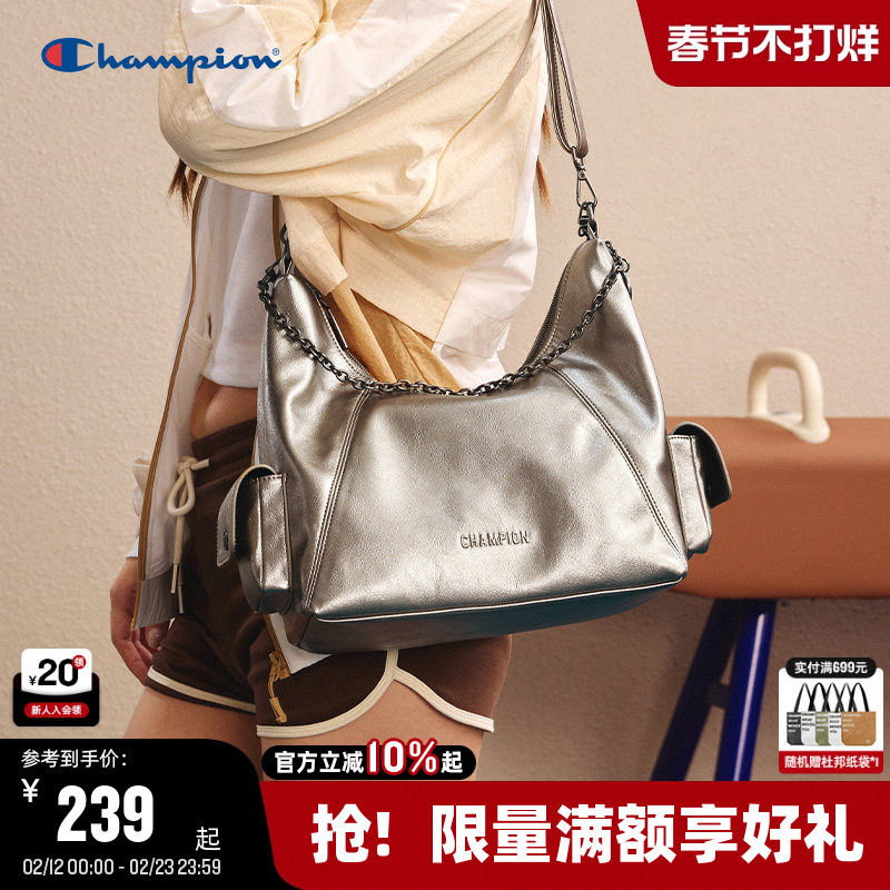 Champion冠军腋下包2025秋冬新款女机车包休闲斜挎包男链条单肩包