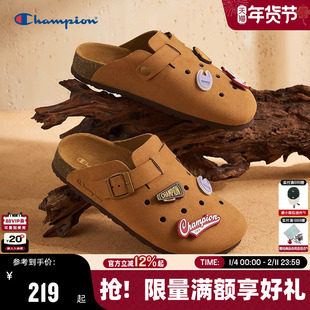 Champion冠军拖鞋男25夏季新款洞洞勃肯鞋复古包头夏季女外穿半拖