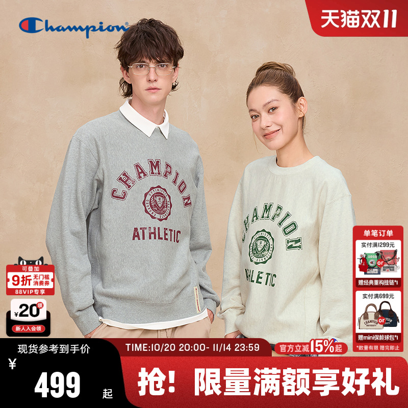 Champion冠军圆领卫衣横纹编织