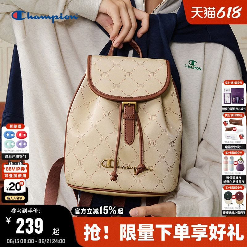 Champion冠军双肩包2026春季新款女轻便小型书包通勤背包男旅行包