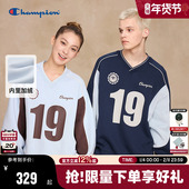 新款 丁禹兮同款 Champion冠军加绒卫衣男26春季 赛车球衣风女宽松秋