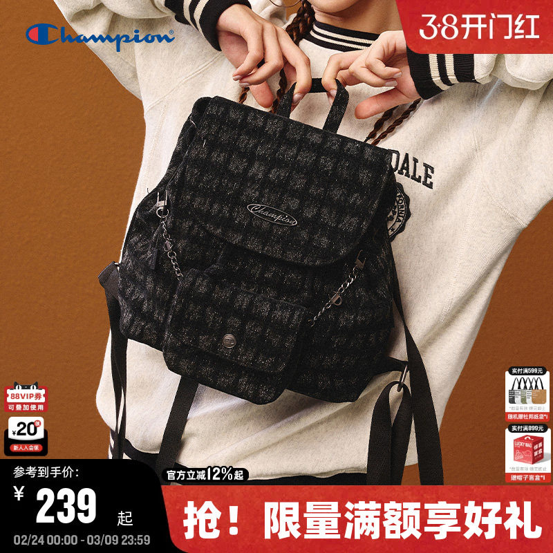 Champion冠军小型双肩包女春季迷你墩墩包小香风旅行通勤背包男