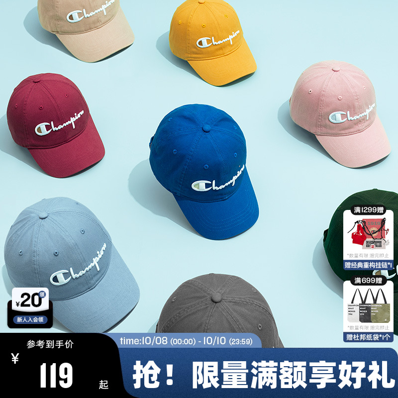 Champion冠军棒球帽情侣25秋冬新款休闲鸭舌帽男潮流美式运动帽女