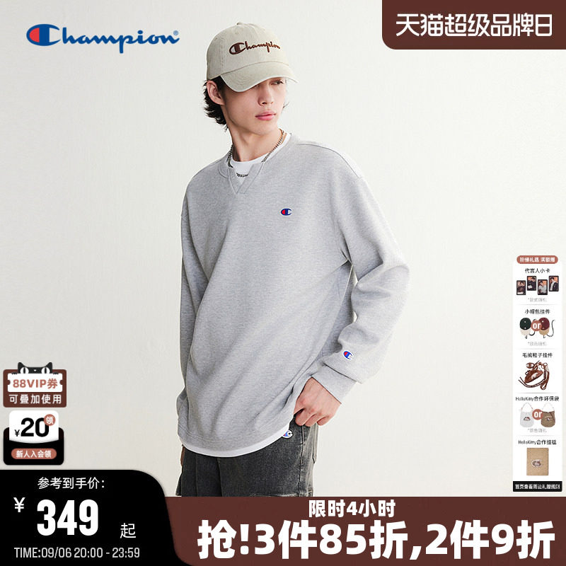 Champion冠军美式长袖假两件T恤										