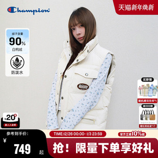 新款 Champion冠军羽绒马甲男2025冬季 潮牌背心女立领秋 防泼水