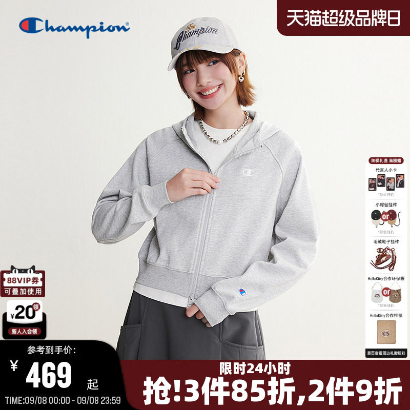 Champion连帽拉链卫衣女款图片
