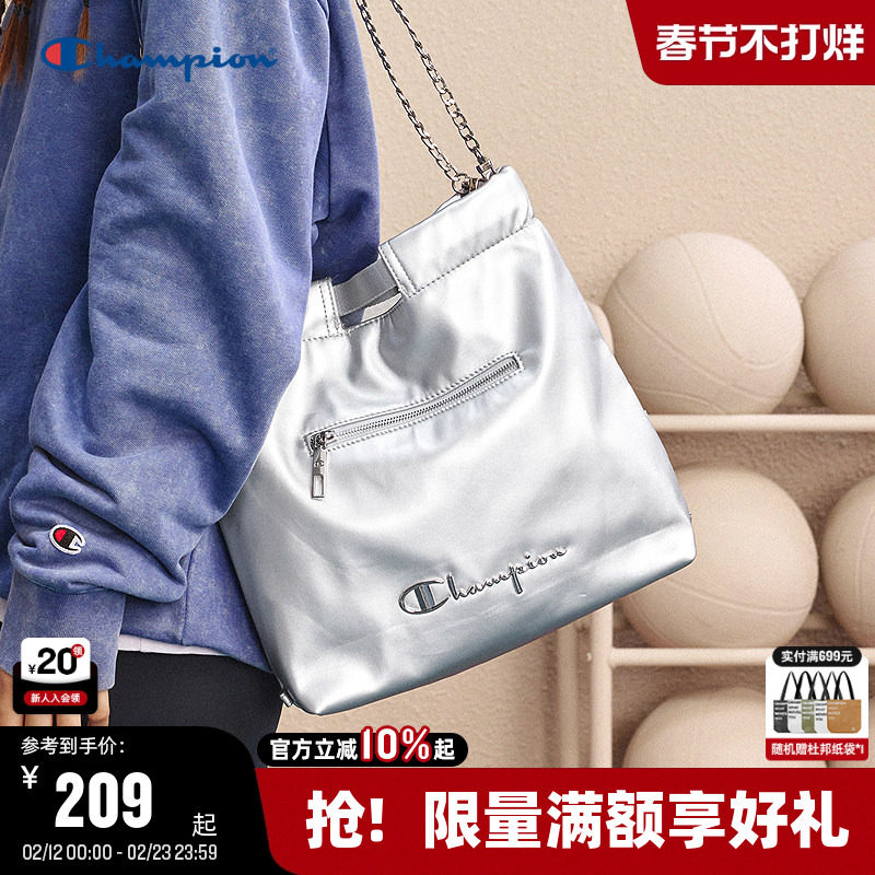 Champion冠军单肩包25秋冬新款垃圾袋双肩包女通勤时尚牛仔手提包