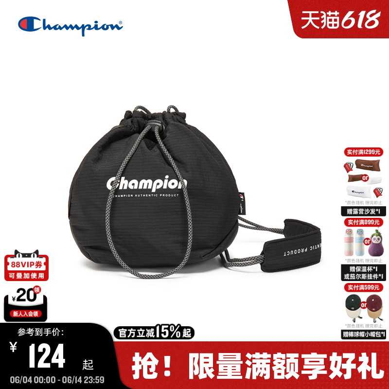 Champion冠军水桶包25秋冬新款女小号通勤斜挎包男休闲抽绳单肩包