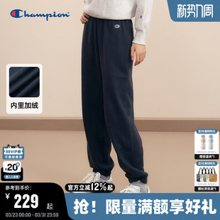 保暖运动长裤 Champion冠军加绒束脚裤 抽绳直筒卫裤 新款 秋 女冬季