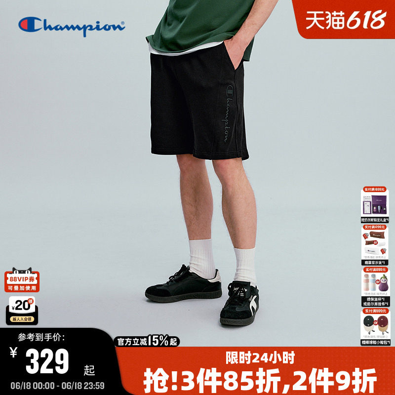 Champion冠军针织短裤男2026夏季新款运动五分裤女美式直筒裤休闲