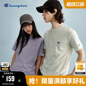 Champion冠军T恤纯棉情侣2026夏季新款男刺绣小C短袖显瘦美式潮牌